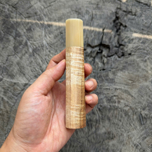 I - 3 Two tone Curly Hawaiian Koa, Clean Cream horn ferrule, 140mm