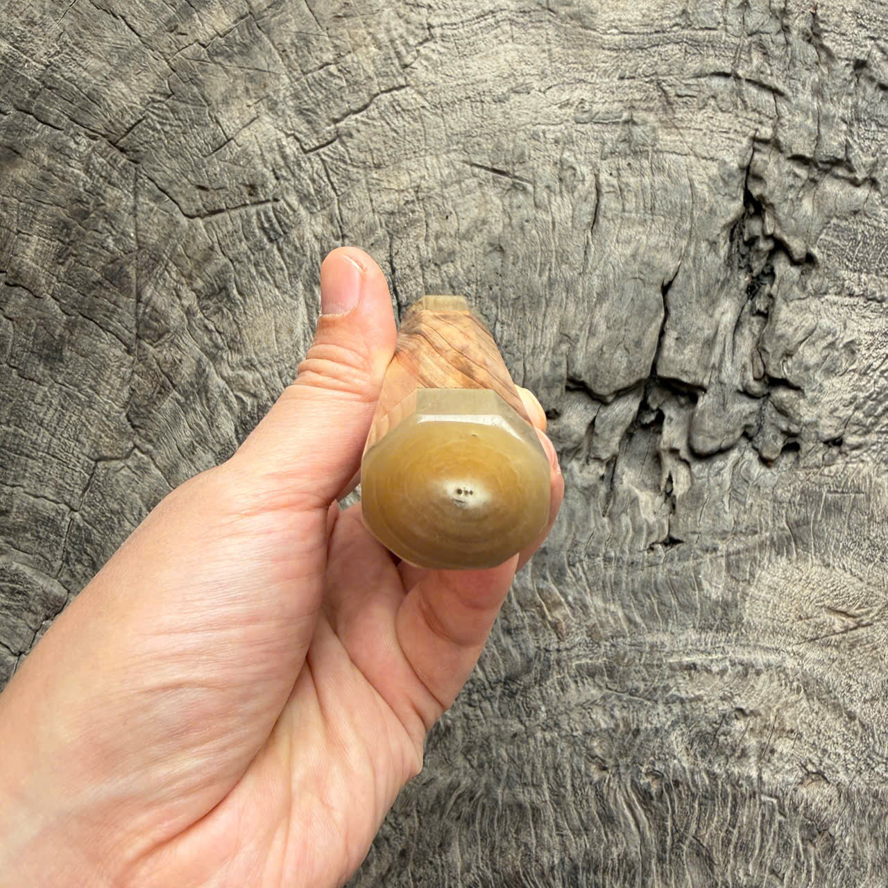 I - 11 Japanese Tamamoku Cedar Wa handle, White horn Ferrule End cap - 145 mm