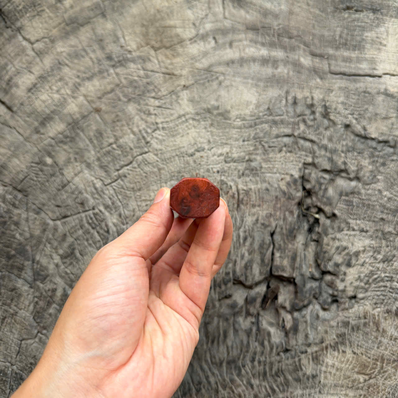 I - 5 Red Amboyna Burl Wa handle, Mono- 130mm