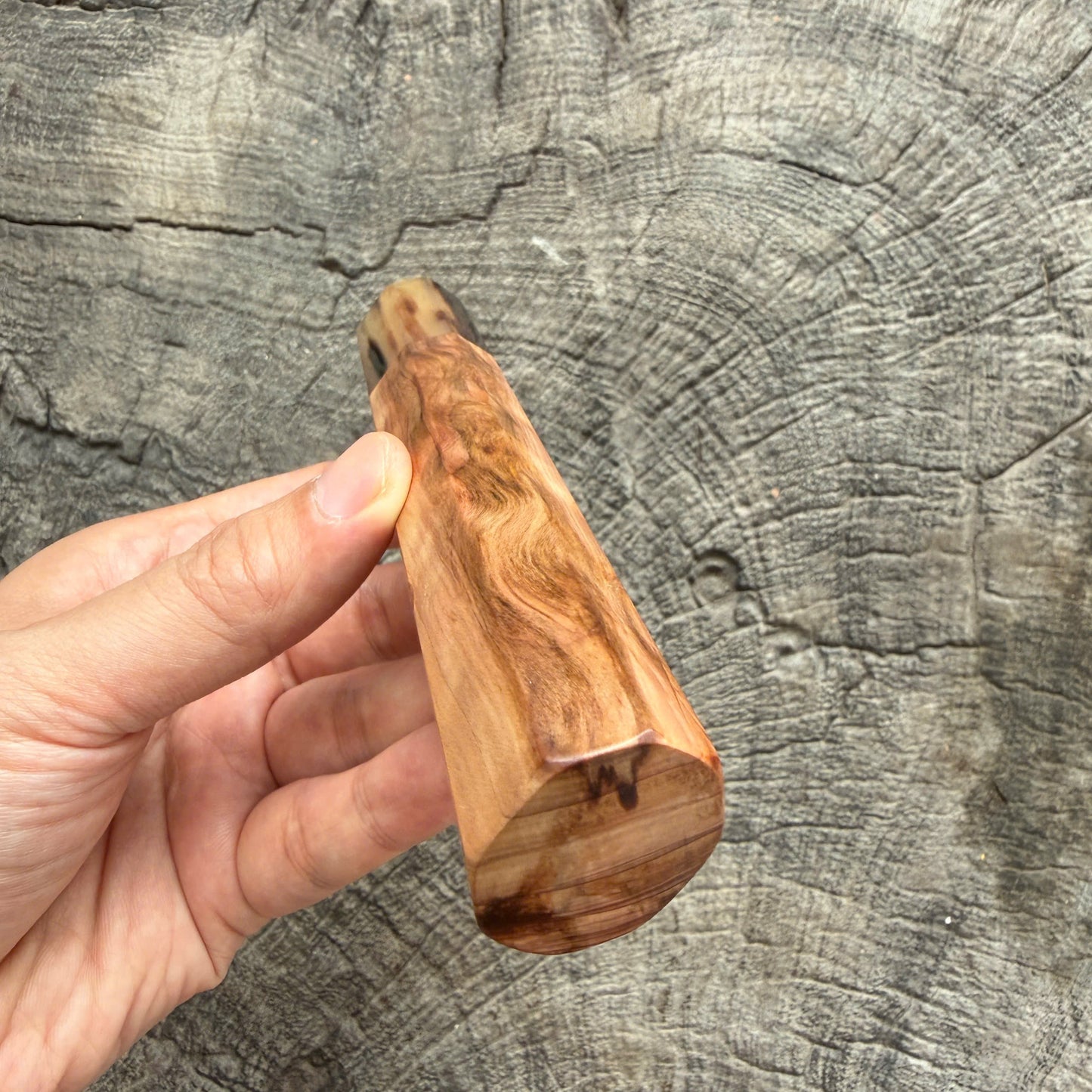 I - 6 Tamamoku Cedar Wa handle, Marble Horn ferrule - 145 mm