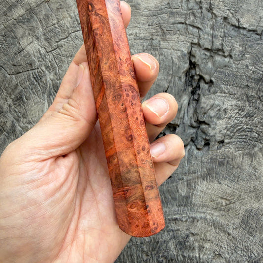 I - 5 Cool Red Amboyna Burl Wa Handle, Mono - 140mm