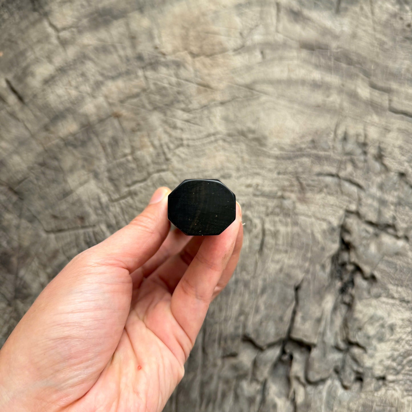 I - Ebony Wa handle, Ebony ferrule with Marble horn Spacer- 145 mm