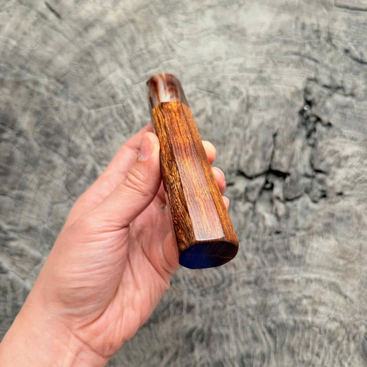 I -7 Desert ironwood Wa handle, Red marble horn ferrule, 145 mm handle
