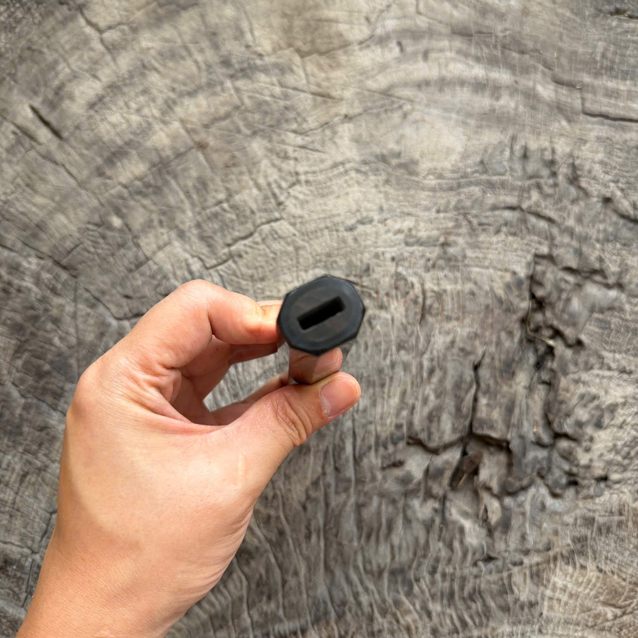 I - 9 Macassar bony Wa handle, Black horn ferrule , 140mm handle