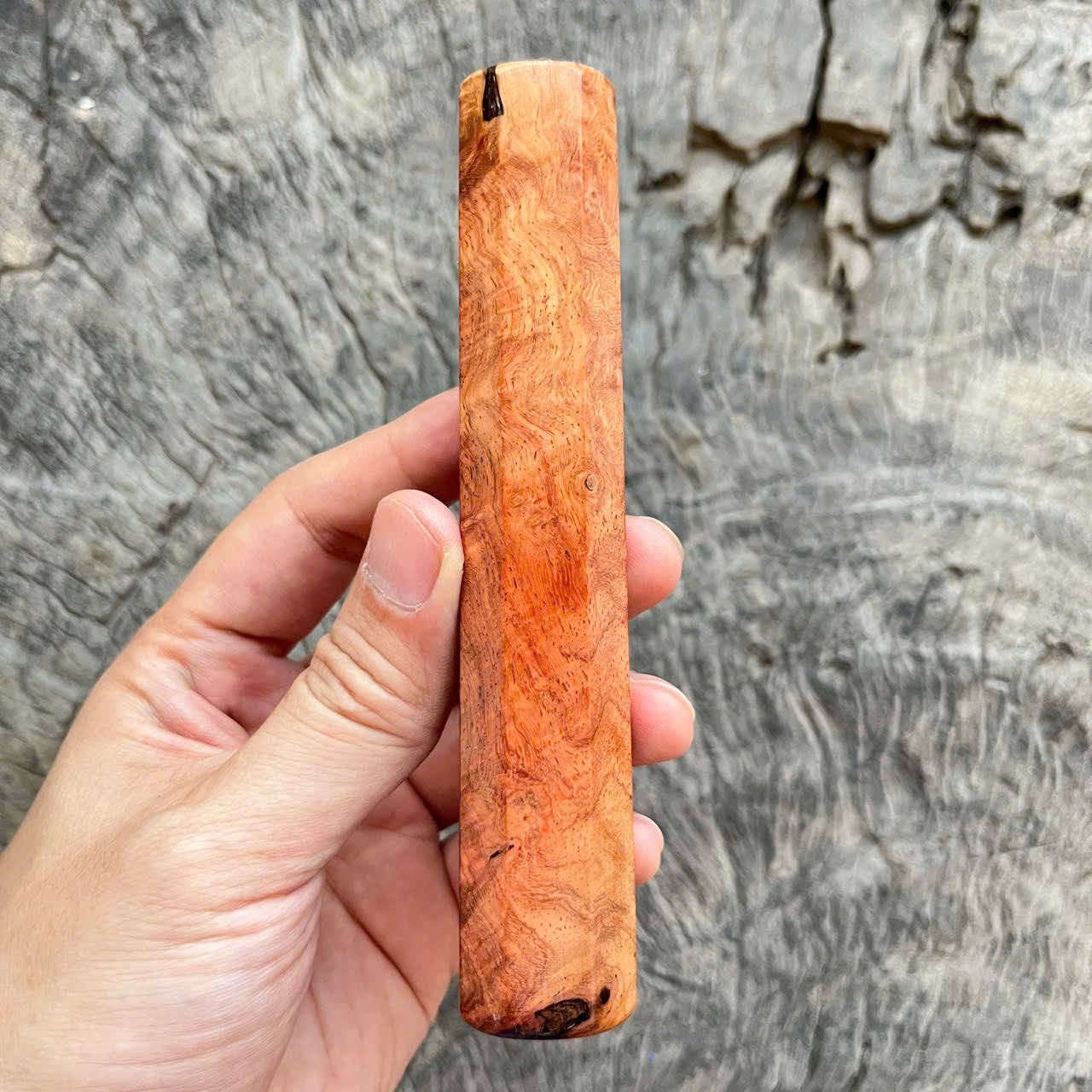 I- 9 Gold Amboyna Burl Wa handle, Mono, 135 mm