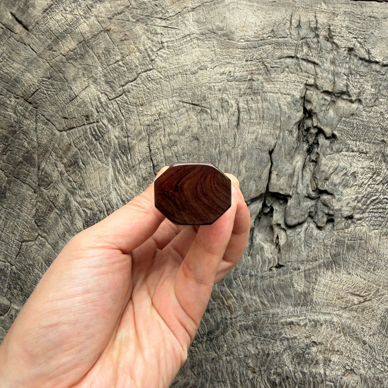 I -5 Burl Purple Rosewood Wa handle, Marble Horn Ferrule - 145 mm