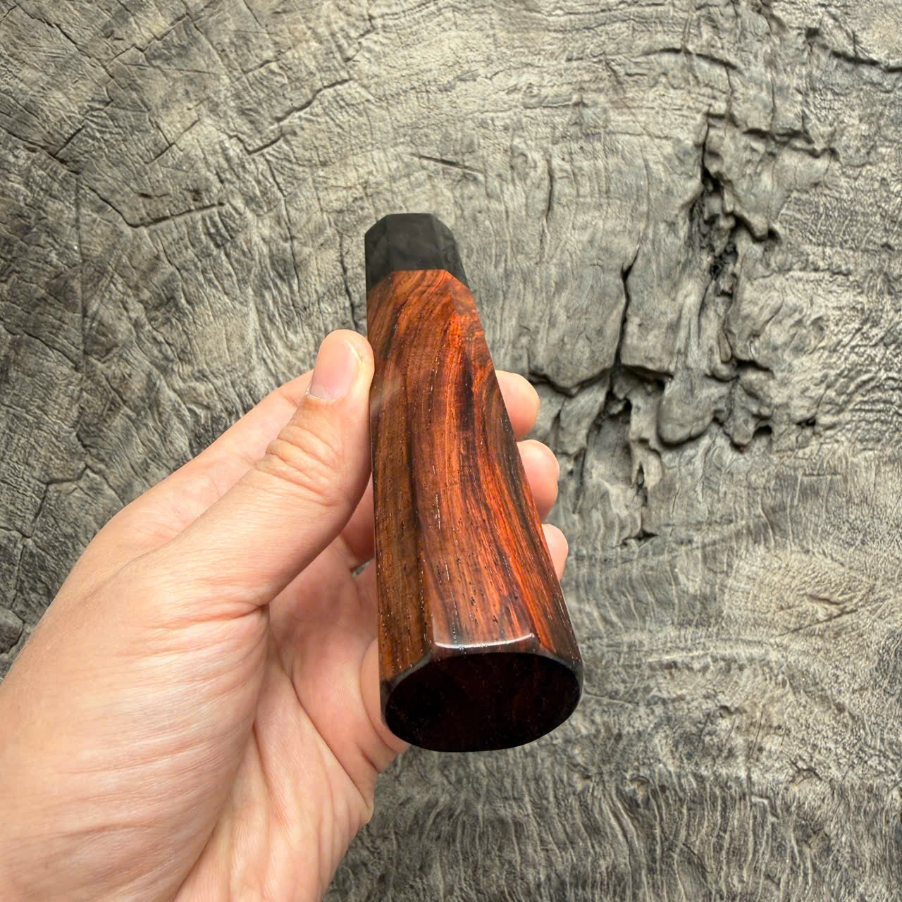 I -23 Tight Grain Siamese Rosewood Wa handle, Black horn Ferrule - 145 mm