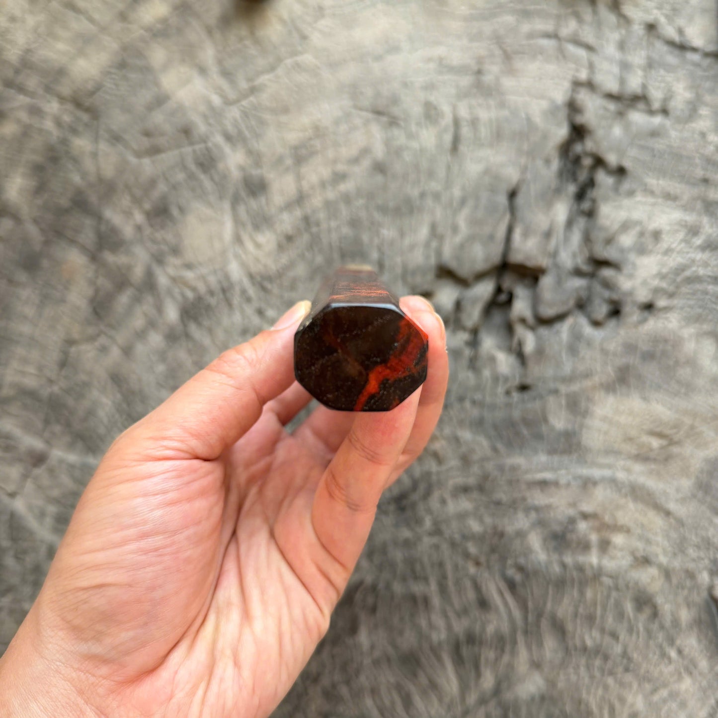 I - 31 Quilted Siamese Rosewood Wa handle, Marble Horn Ferrule - 145 mm