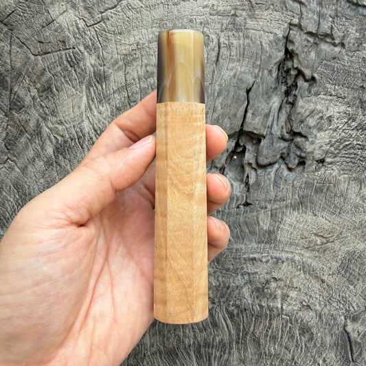 I- 7 Curly Crape myrtle Wa handle, Marble Horn Ferrule - 135mm