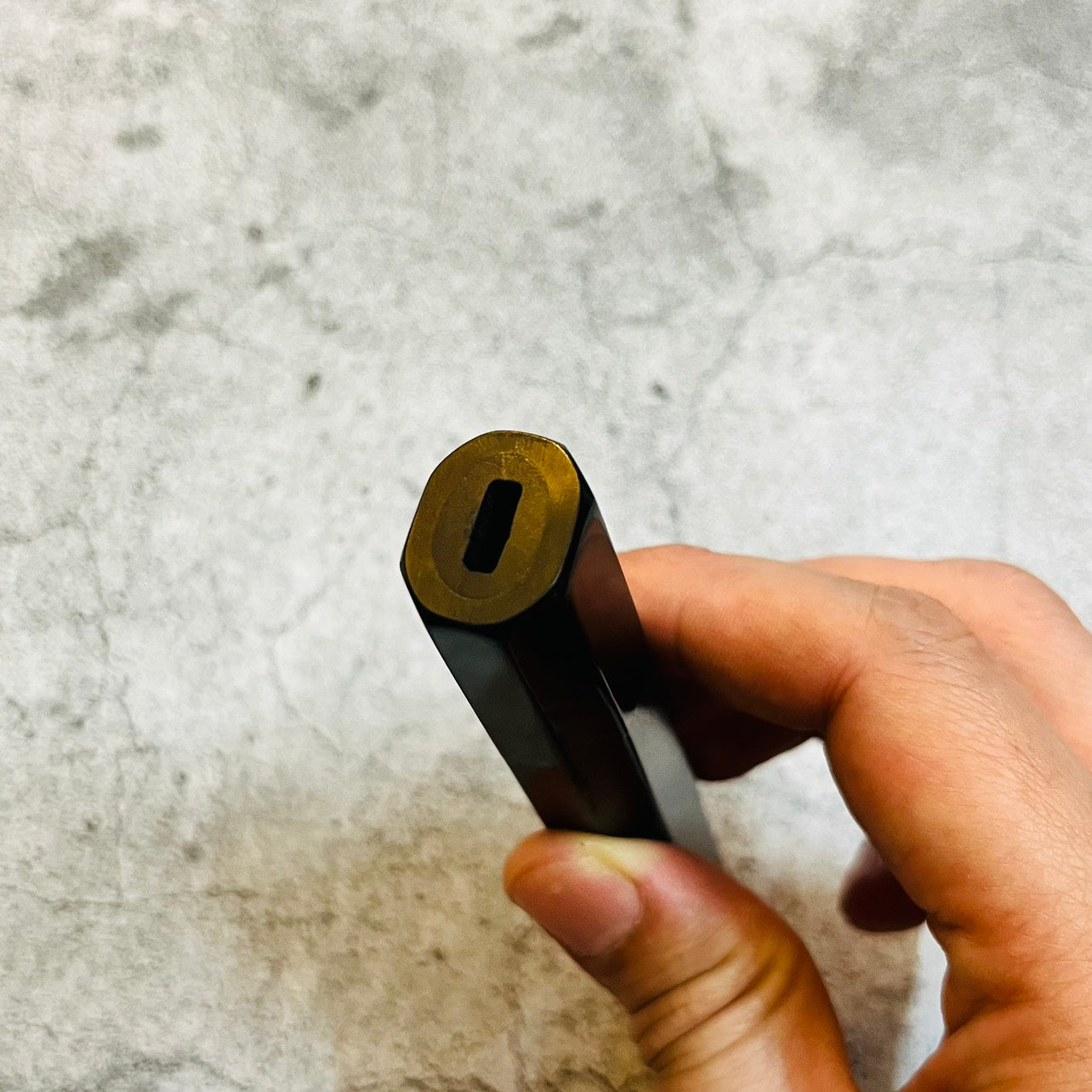 Ebony Wa Handle with black horn ferrule for Petty 120, 150, 180mm, Mun Ebony