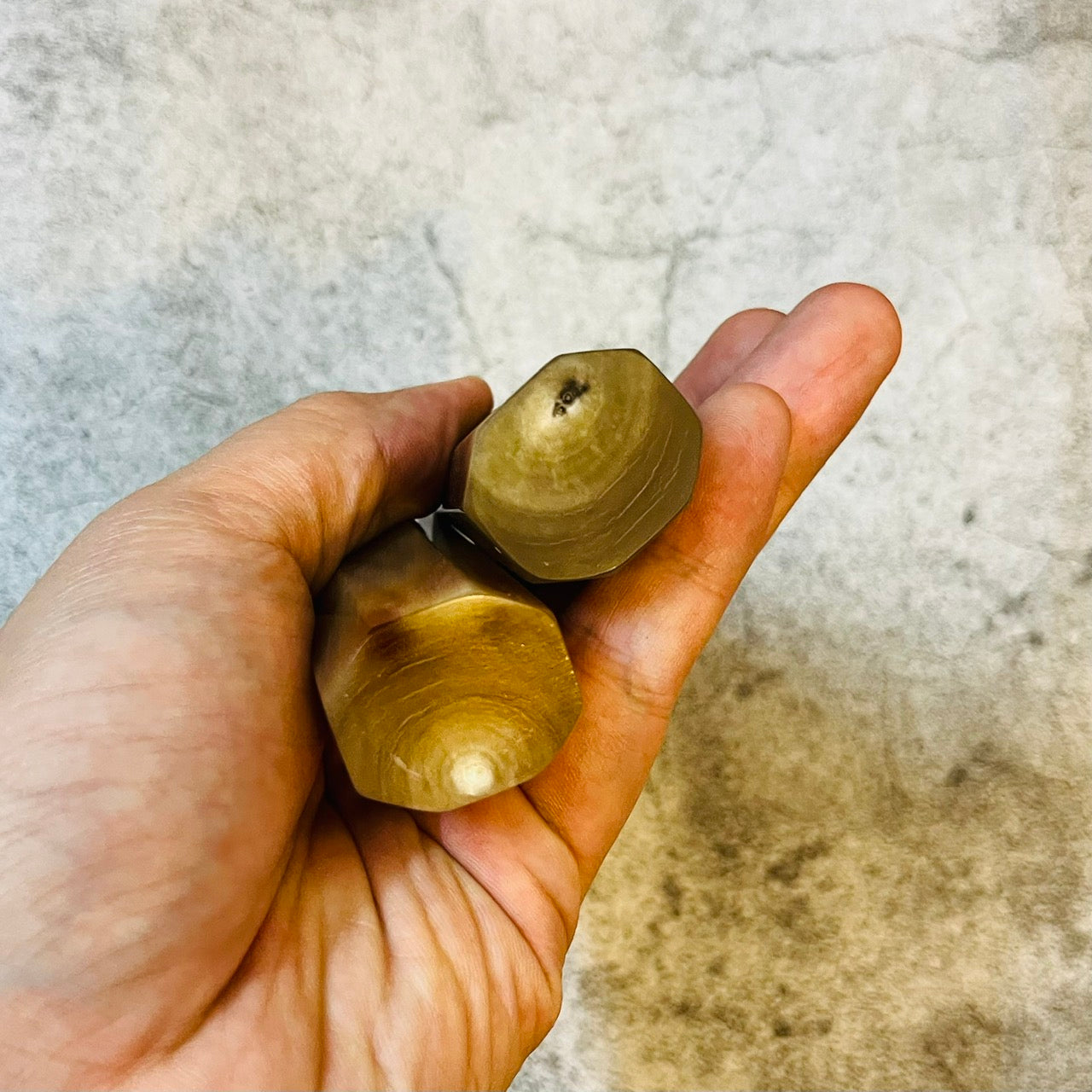 Full horn Mono Marble/white horn Wa handle