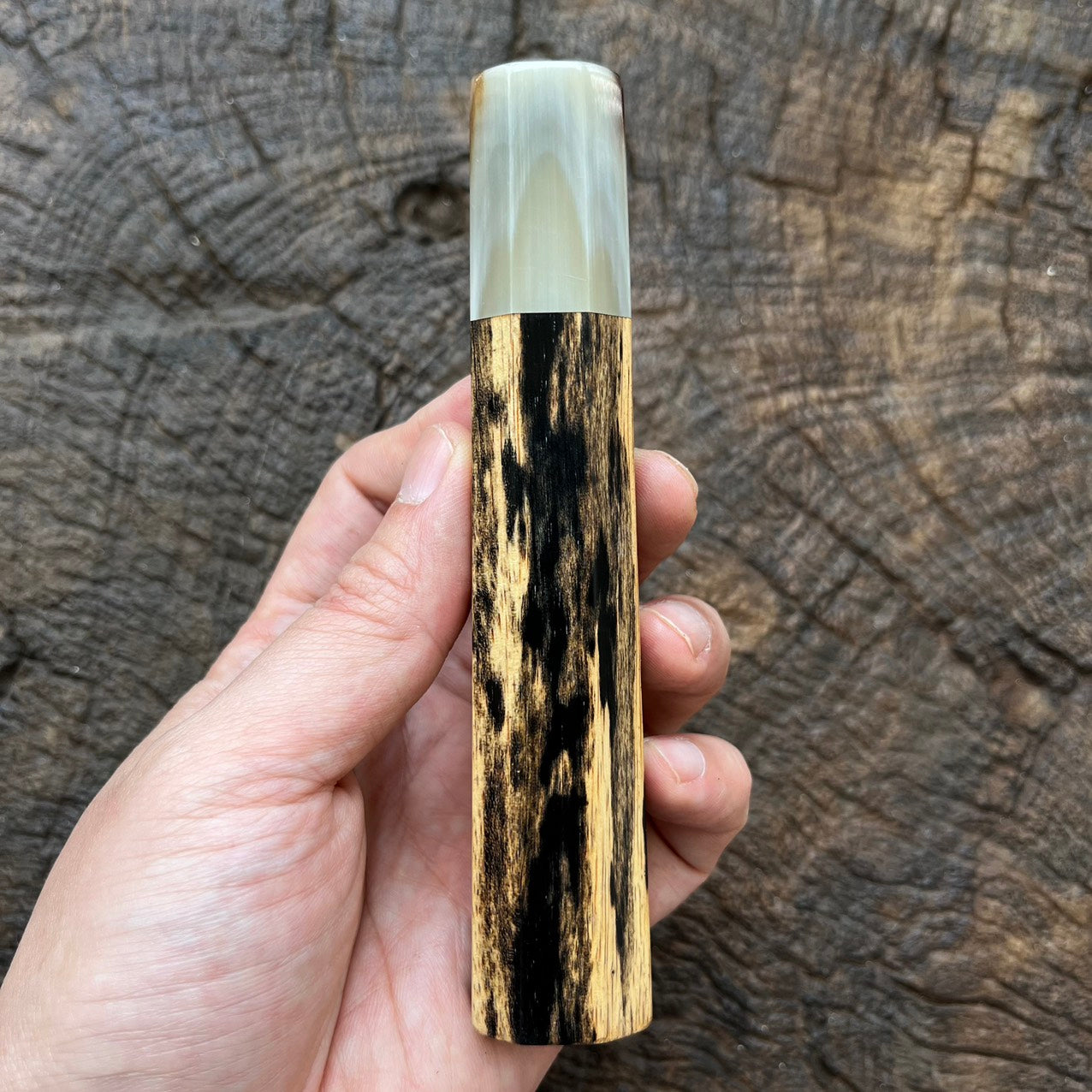I- 5 Ebony Wa handle with marble horn ferrule - 135mm