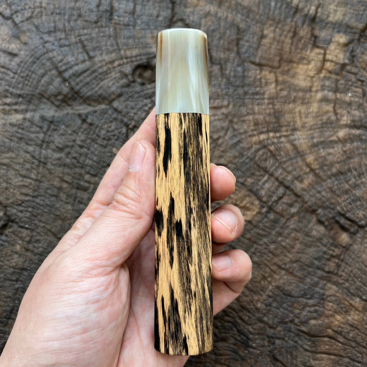 I- 5 Ebony Wa handle with marble horn ferrule - 135mm