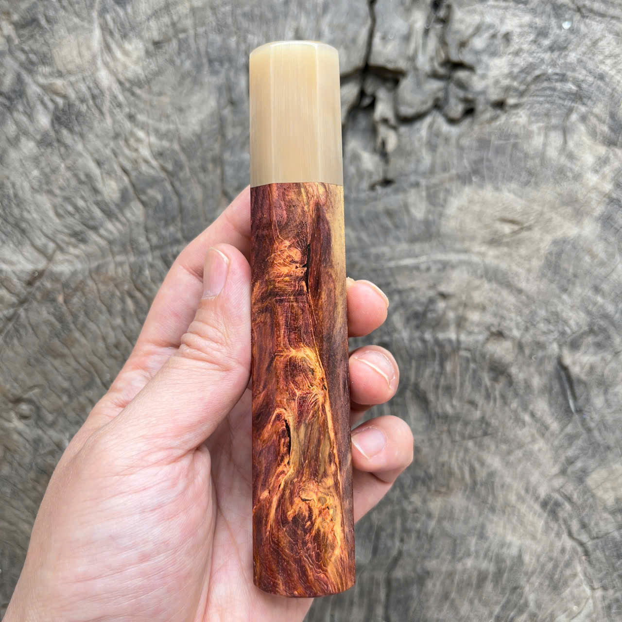 I - Speical Huanghuali wood Wa handle, White horn ferrule - 140mm