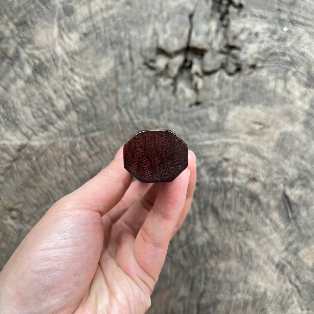 I - 1 Curly Purple Rosewood Wa handle, Marble horn ferrule - 145mm