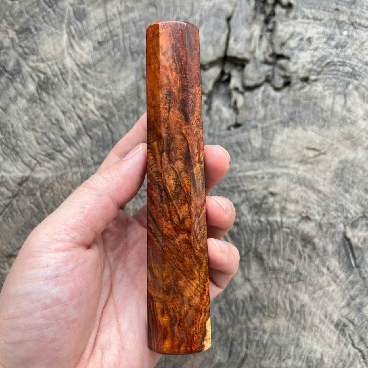 I -3 Dark Curly Orange Siam Rosewood Wa handle, Mono- 145 mm
