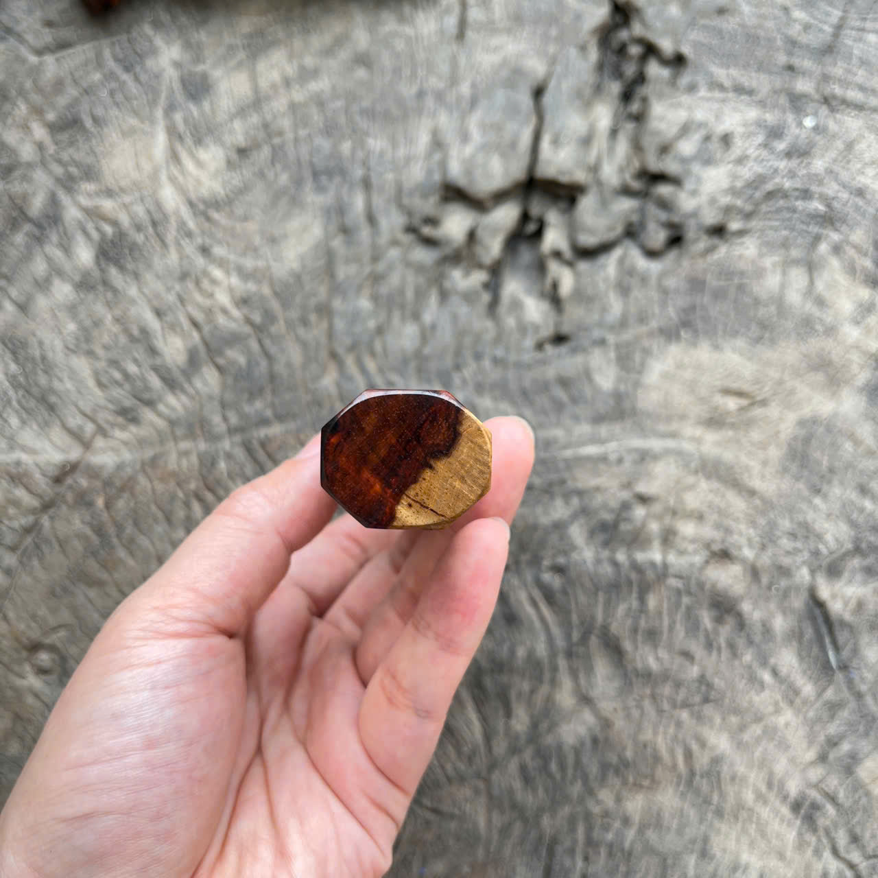 I -3 Dark Curly Orange Siam Rosewood Wa handle, Mono- 145 mm