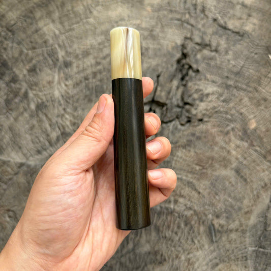 I - Oval Ebony wood handle , Cream horn Ferrule , 140mm handle