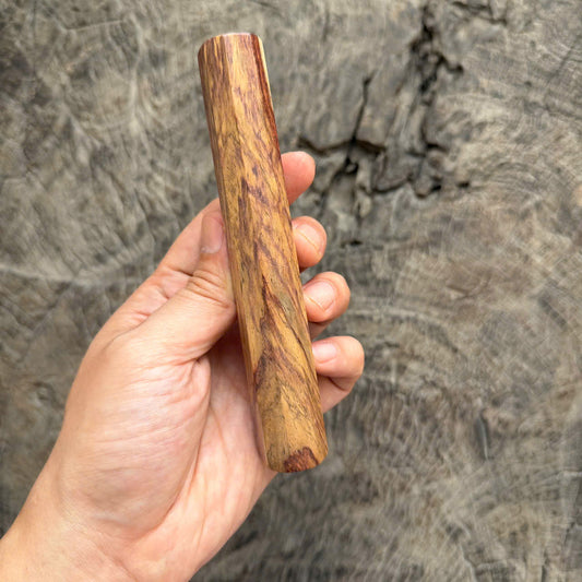 I - Figured Two tone Curly Huanghuali wood handle , Mono , 140mm handle