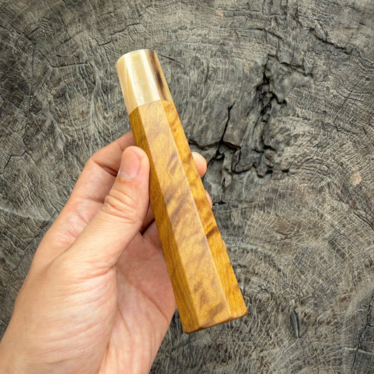 I -2 Golden nanmu wood Wa handle, Cream white horn Ferrule, 145 mm handle