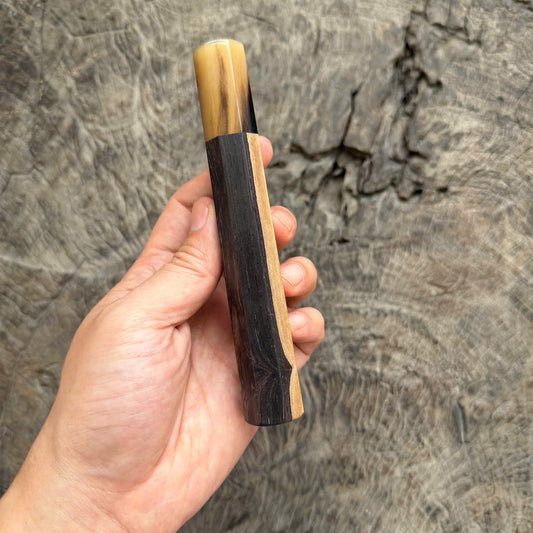 I - 2 Two tone Blackwood Wa handle , marble horn Ferrule, 145 mm handle