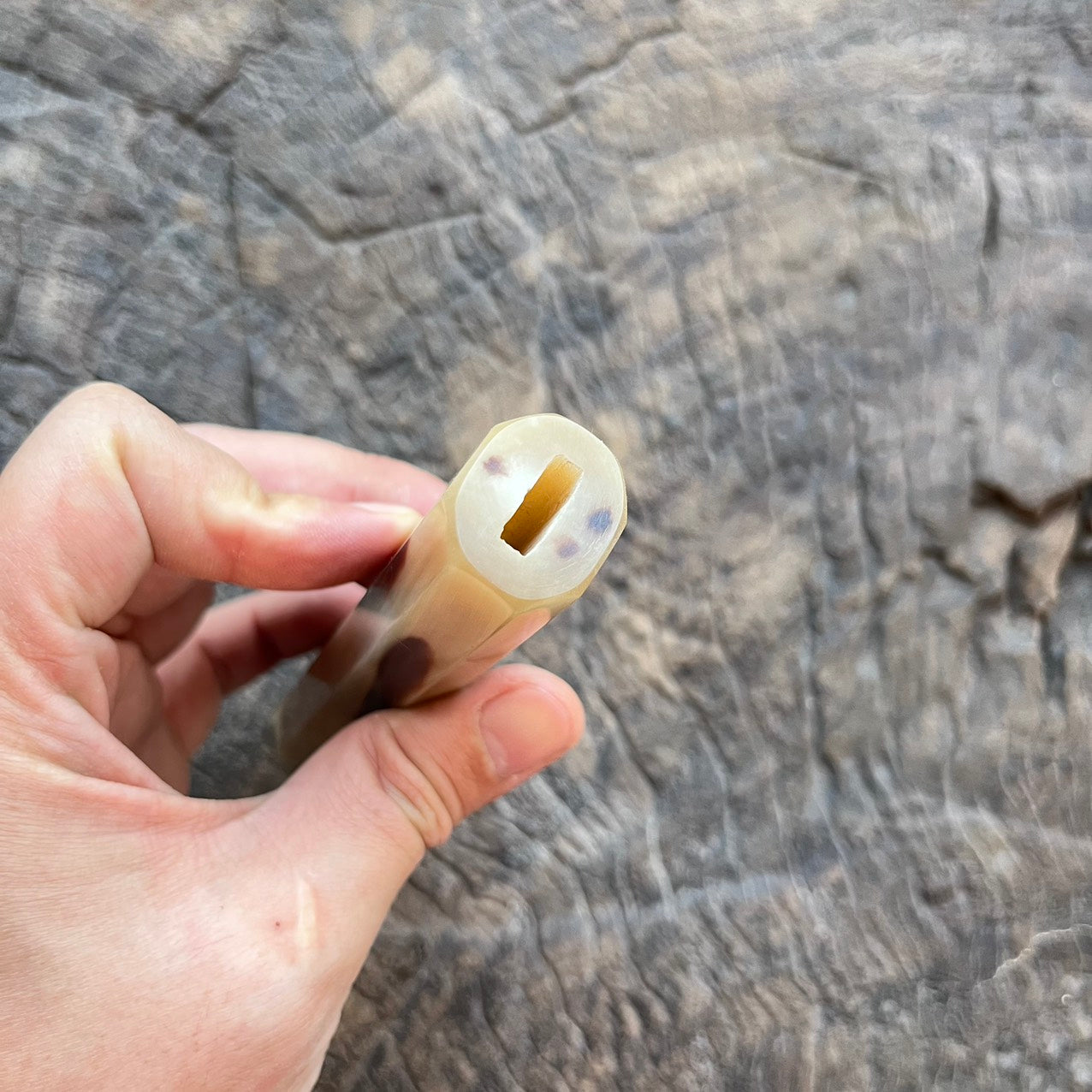 I- 7 Big full marble horn Wa handle -145mm
