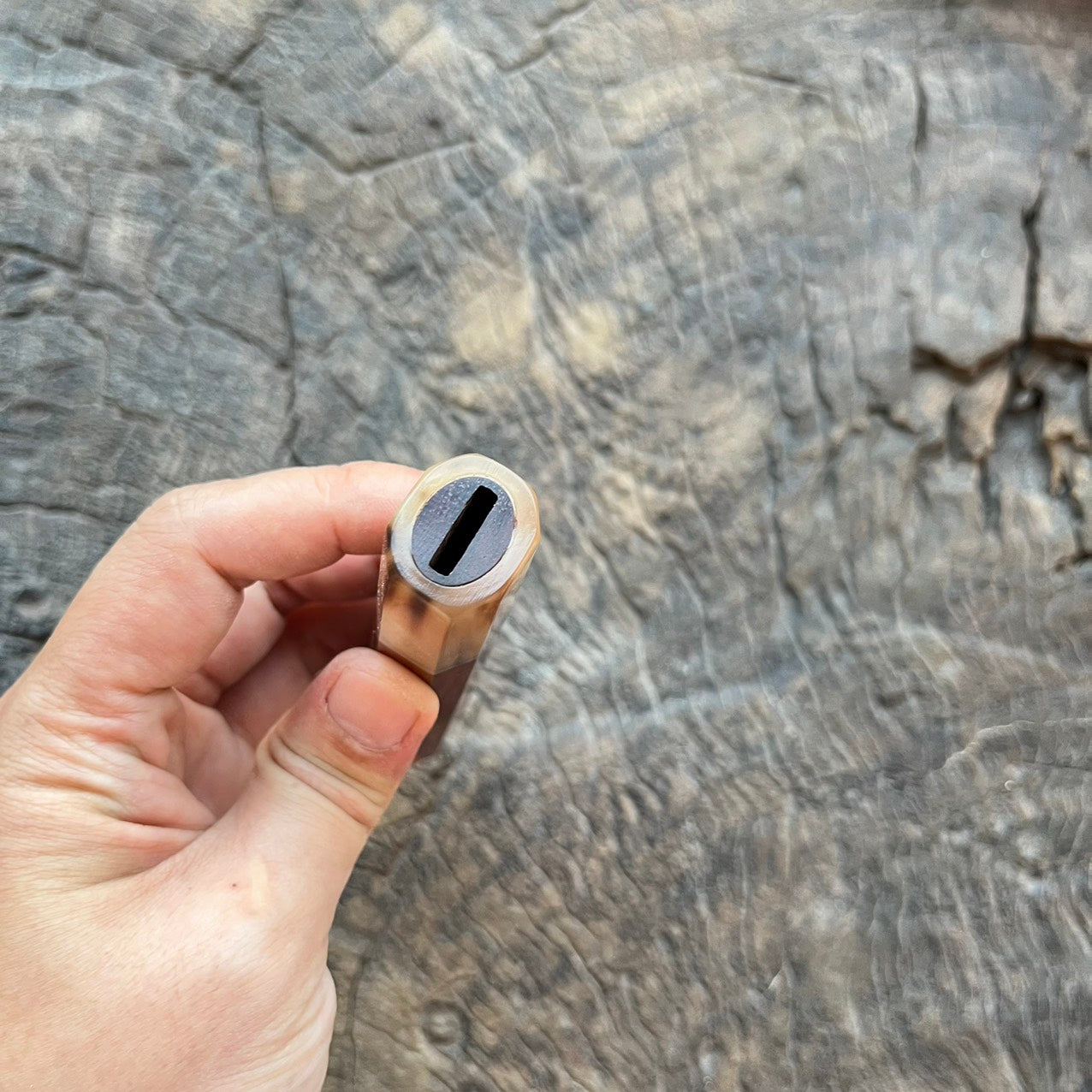 I- 3 Burl Siam Rosewood burl with marble horn ferrule - 135mm