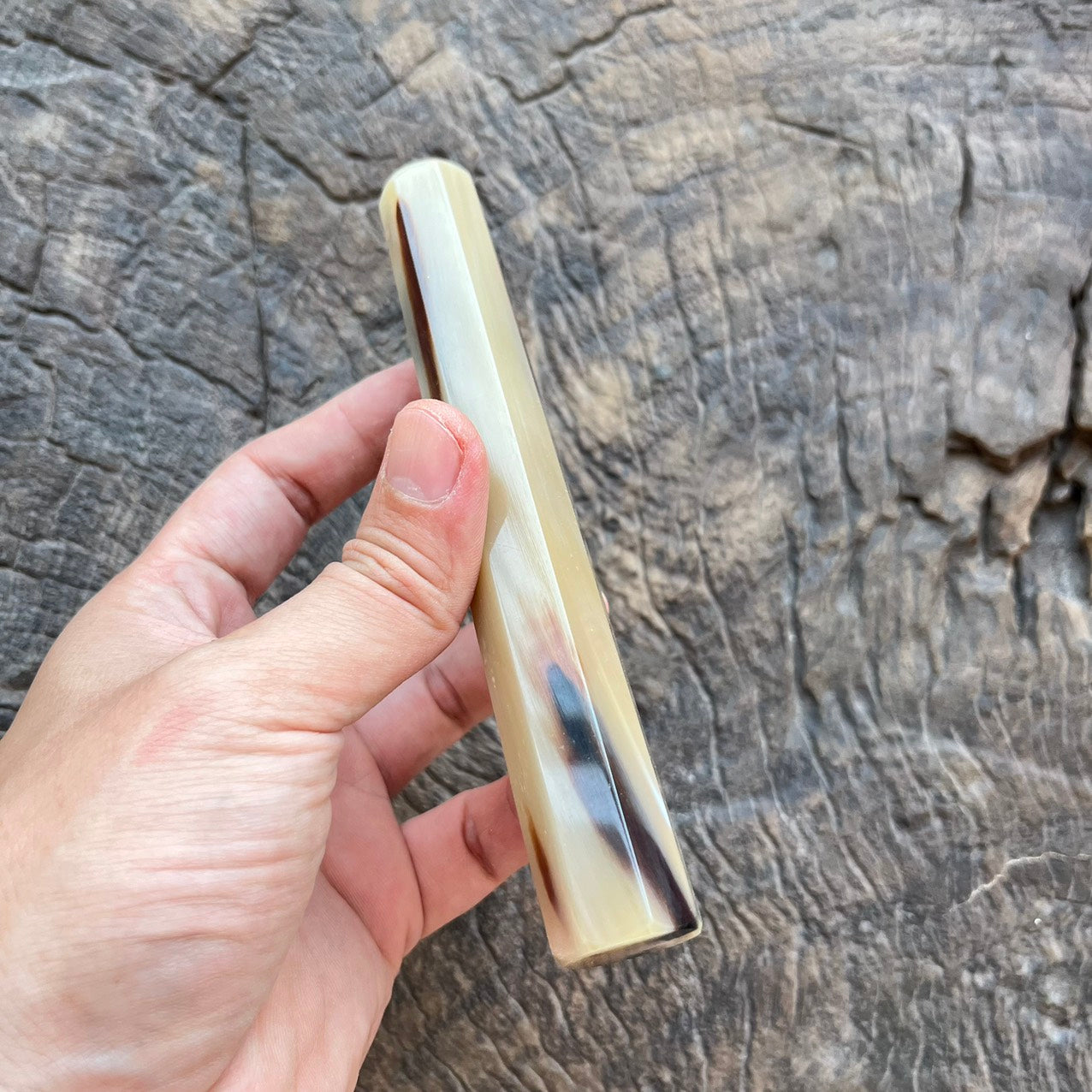 I- 7 Big full marble horn Wa handle -145mm