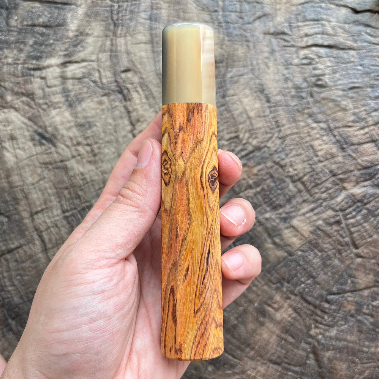 I- 6 Devil Eye Huanghuali wood Wa handle with marble horn ferrule -145mm