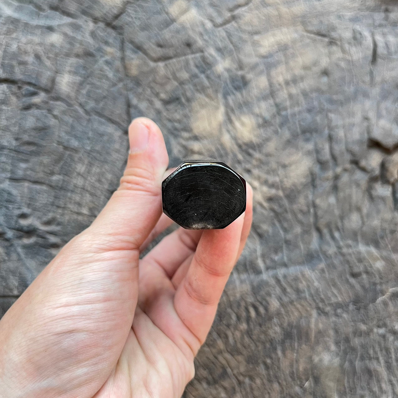 I- 9 Rare color big marble horn Wa handle -145mm