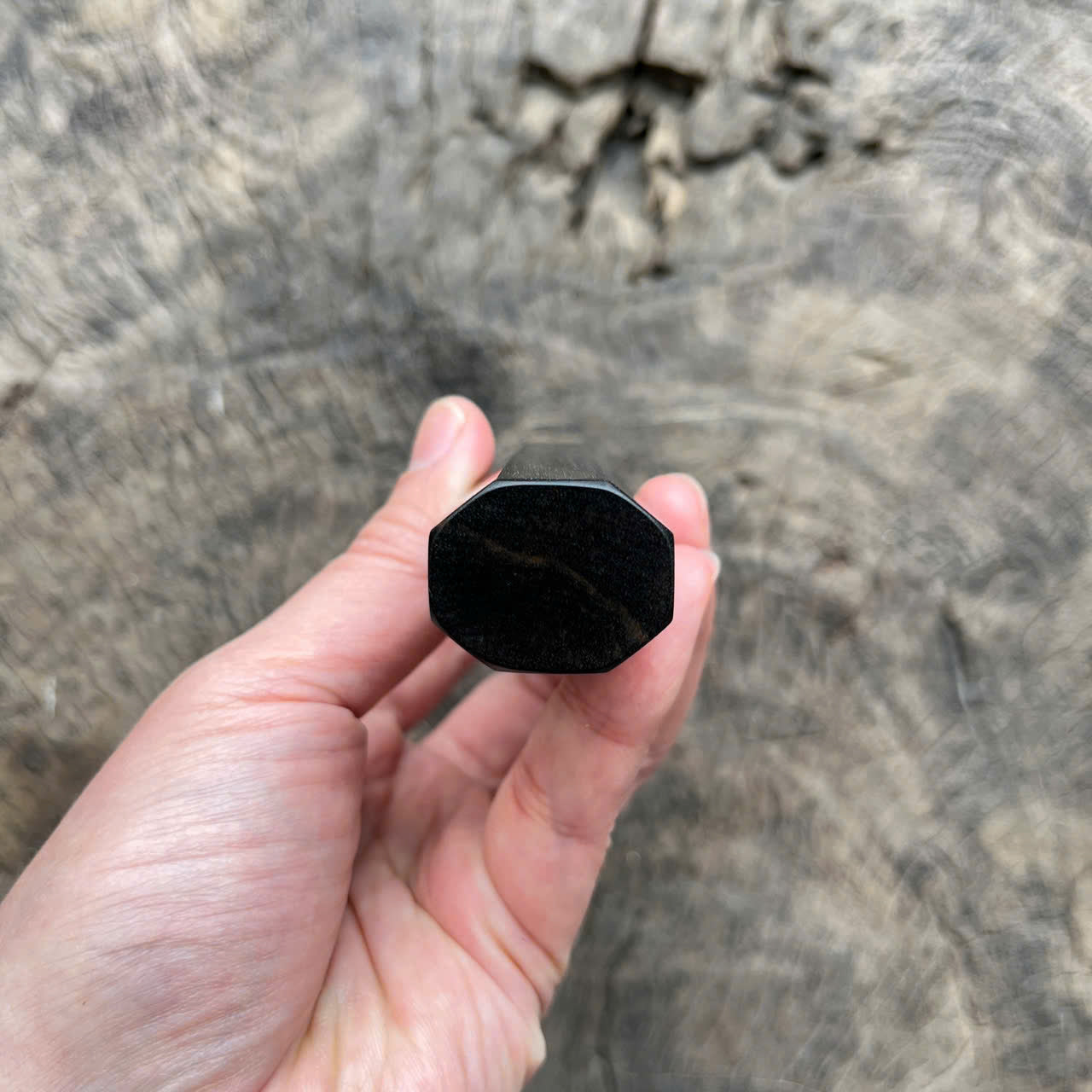 I - 20 Ebony wa handle, white horn ferrule, 140mm