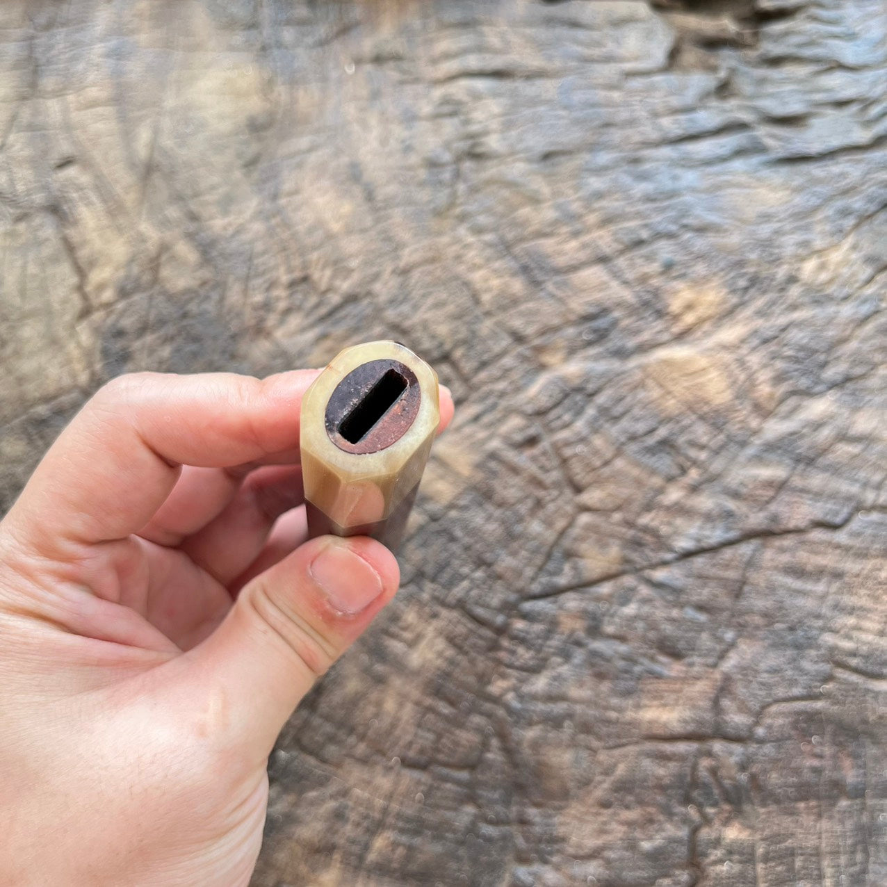 I- Horizon Grain Purple Rosewood Wa handle with marble horn ferrule - 140mm