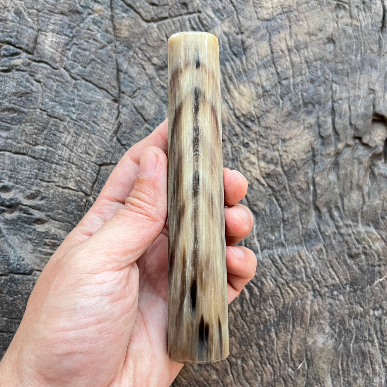 I- 11 Rare color big marble horn Wa handle -145mm