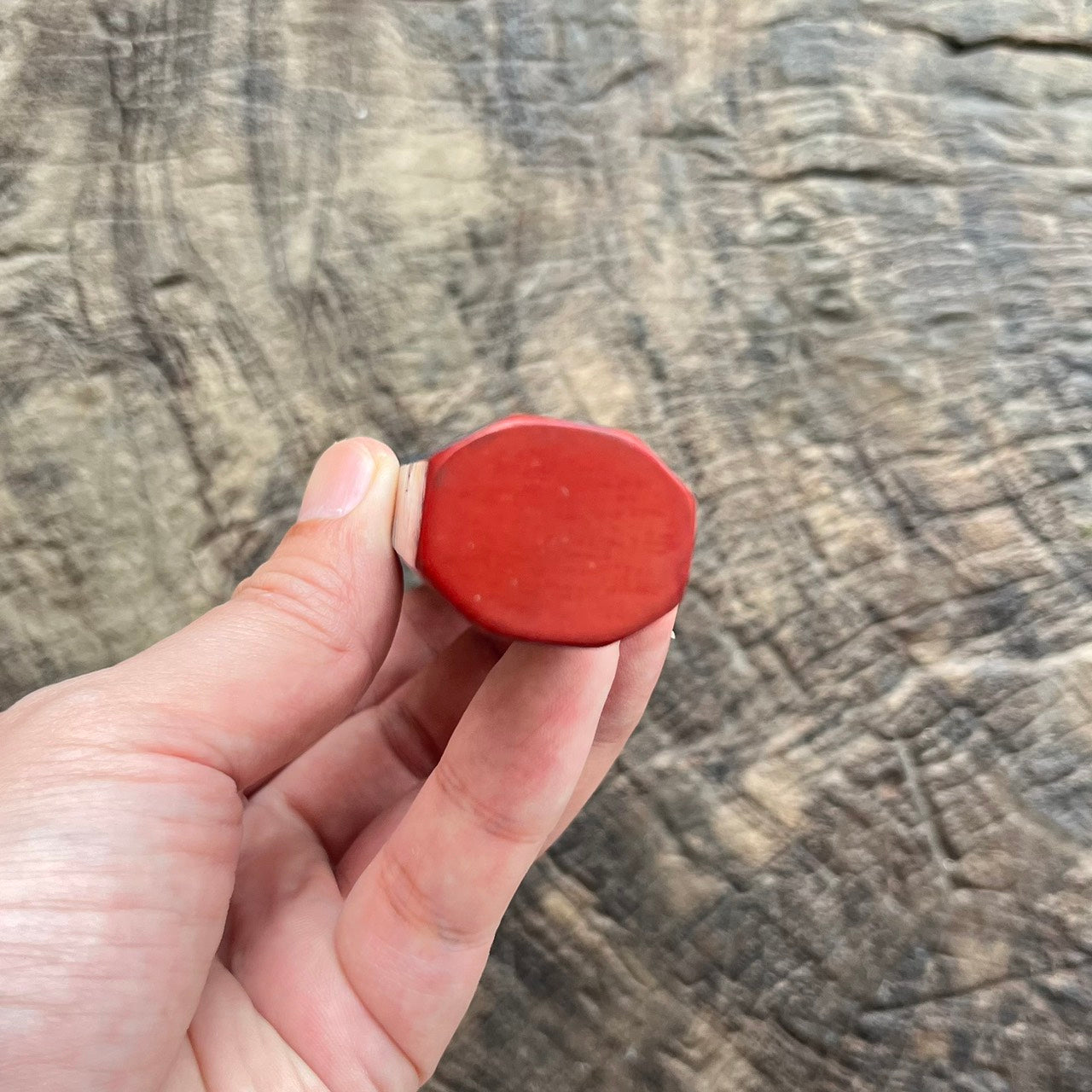 I- Special red lacquer Mono handle with blue hand drawing line- 140mm