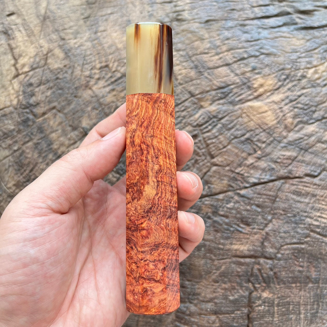 I- 4 Burl Rosewood Wa handle with marble horn 145mm