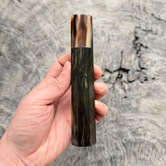 I - Cool Ebony Wa handle, Marble horn ferrule, 145 mm handle