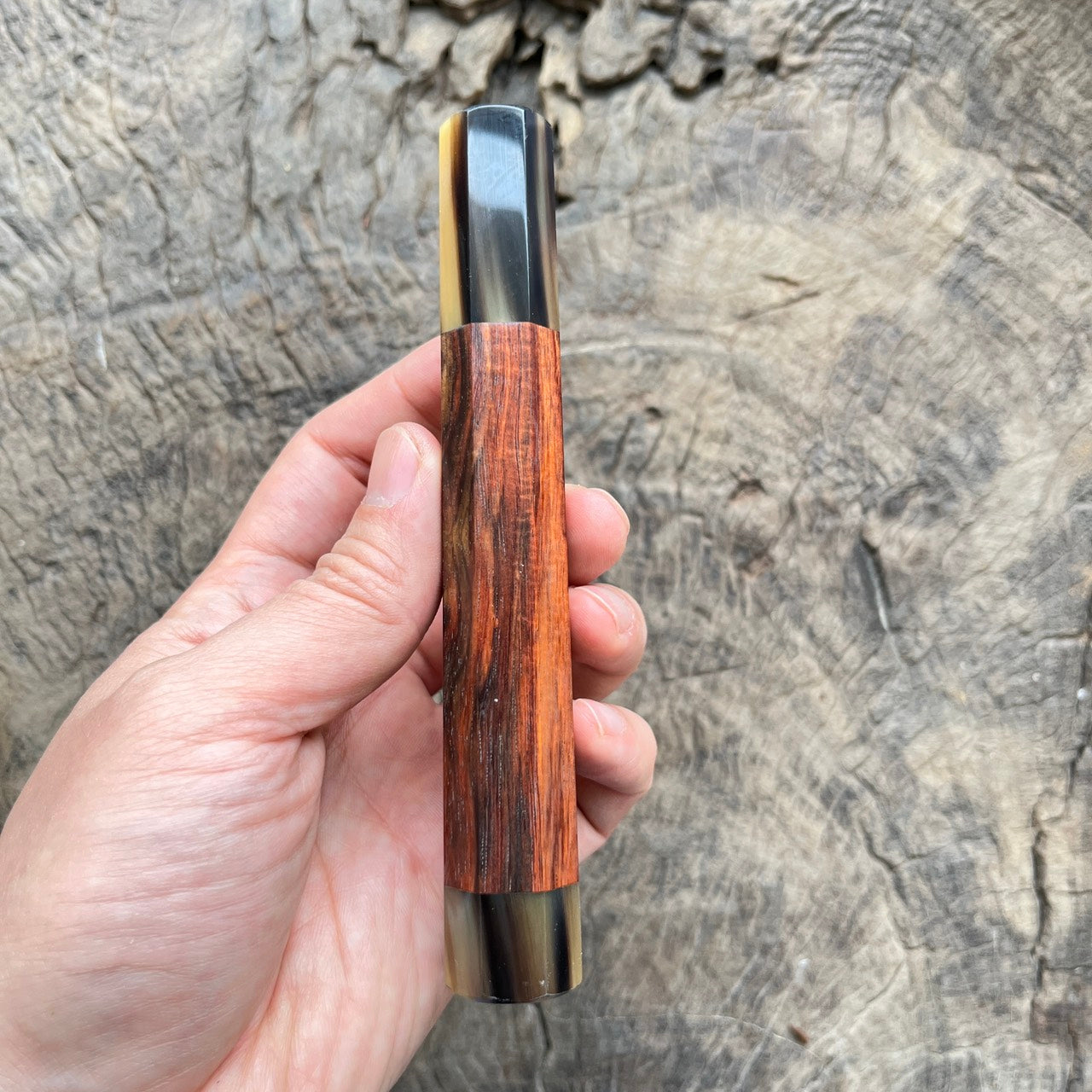 I - 15 Siam Rosewood Wa handle with Marble horn ferrule and Endcap - 140mm