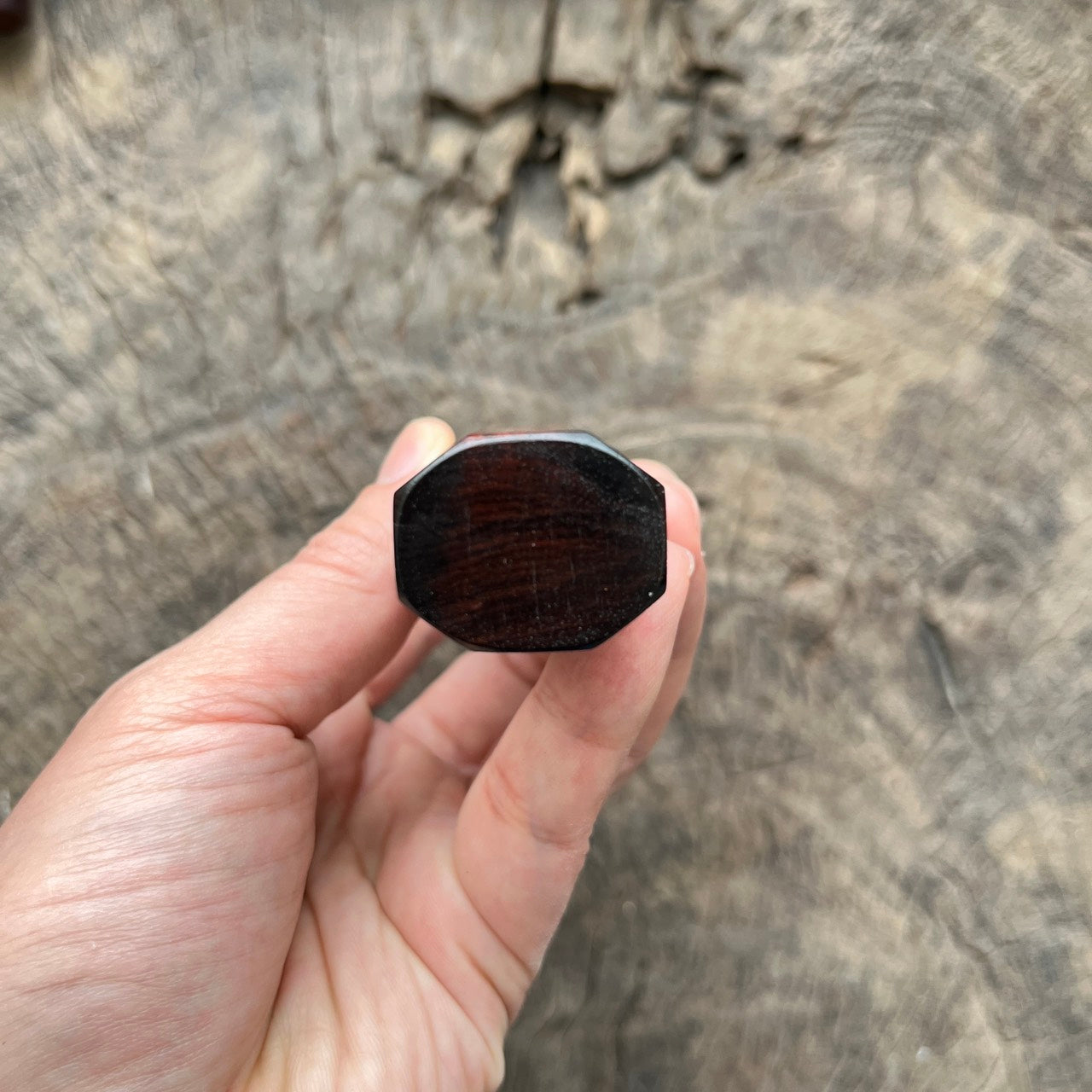 I- Black curly Siam Rosewood Wa handle with black horn - 135mm