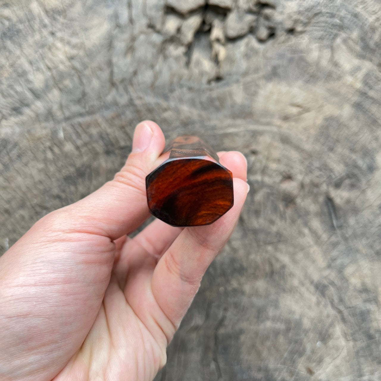 I- Big Eye Curly Siam Rosewood Wa handle, Mono - 135mm