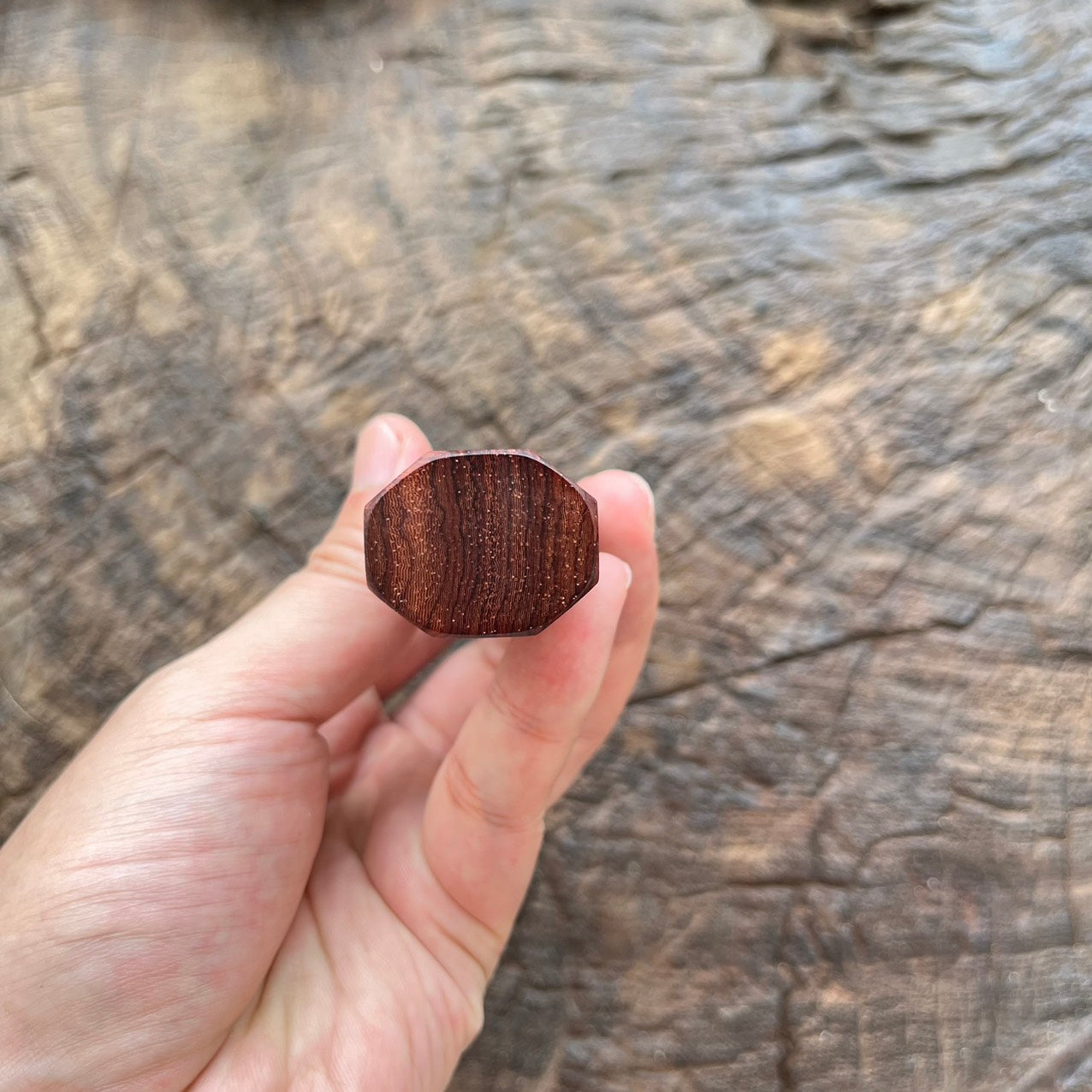 I- 3D Rosewood Wa handle with white horn ferrule, Nickel Spacer - 145mm