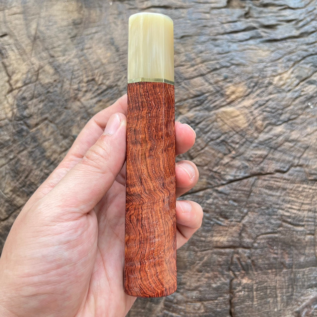 I- 3D Rosewood Wa handle with white horn ferrule, Nickel Spacer - 145mm