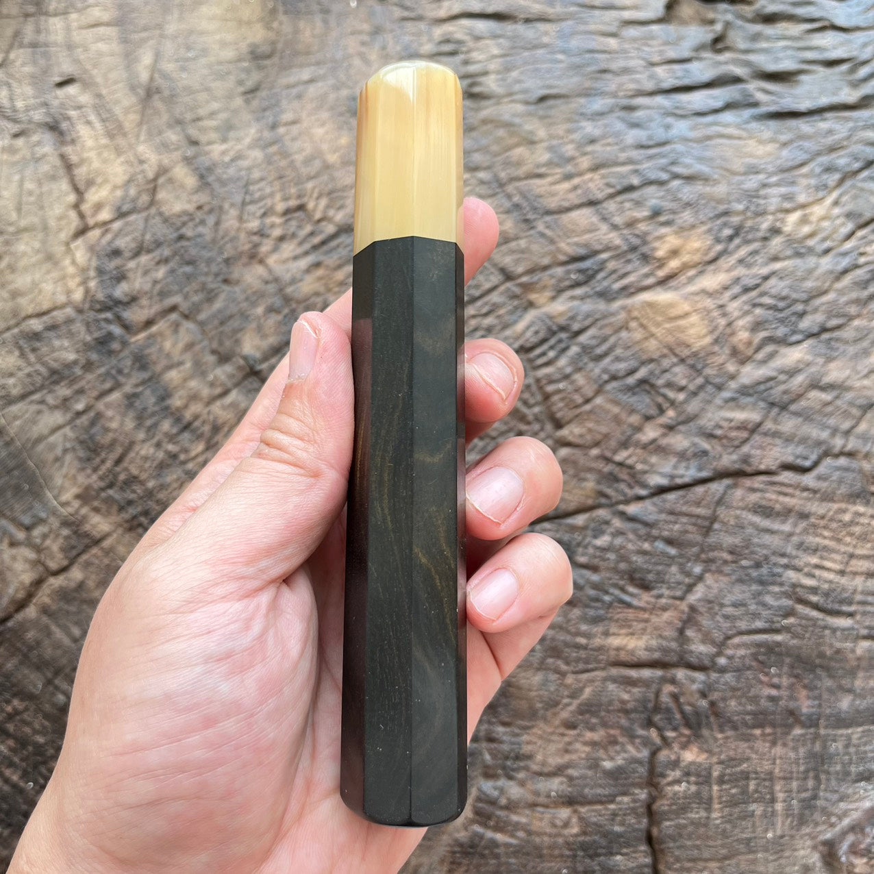 I- Ebony Wa handle with white horn ferrule- 145mm