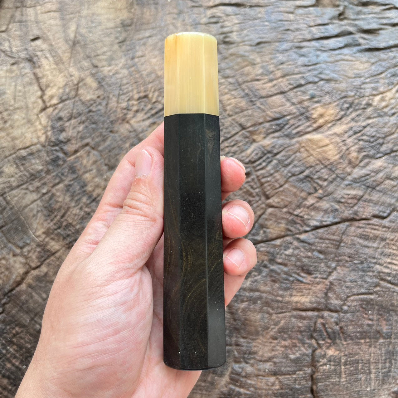 I- Ebony Wa handle with white horn ferrule- 145mm