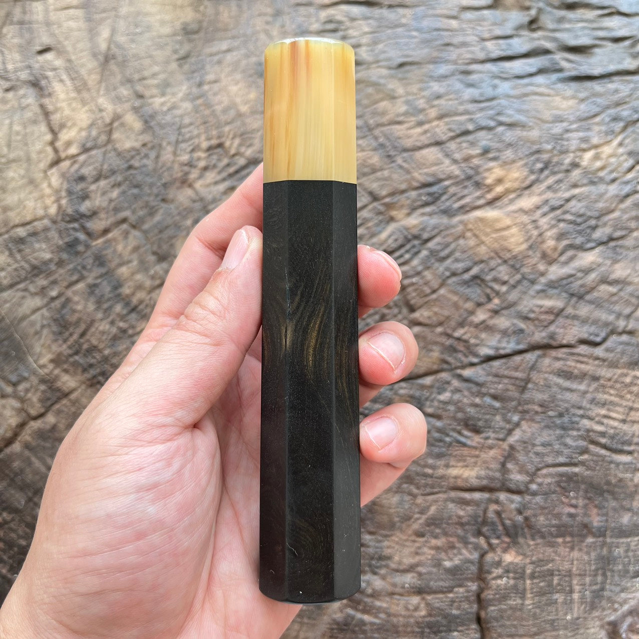 I- Ebony Wa handle with white horn ferrule- 145mm