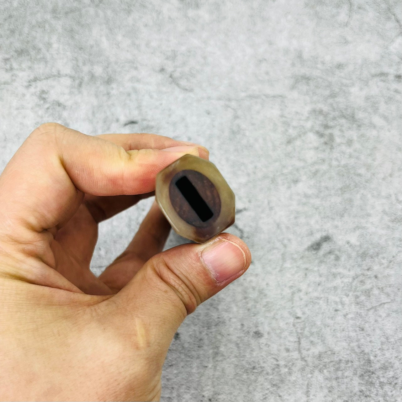 I- Siamese Rosewood Wa handle with marble cream horn ferrule- 140mm