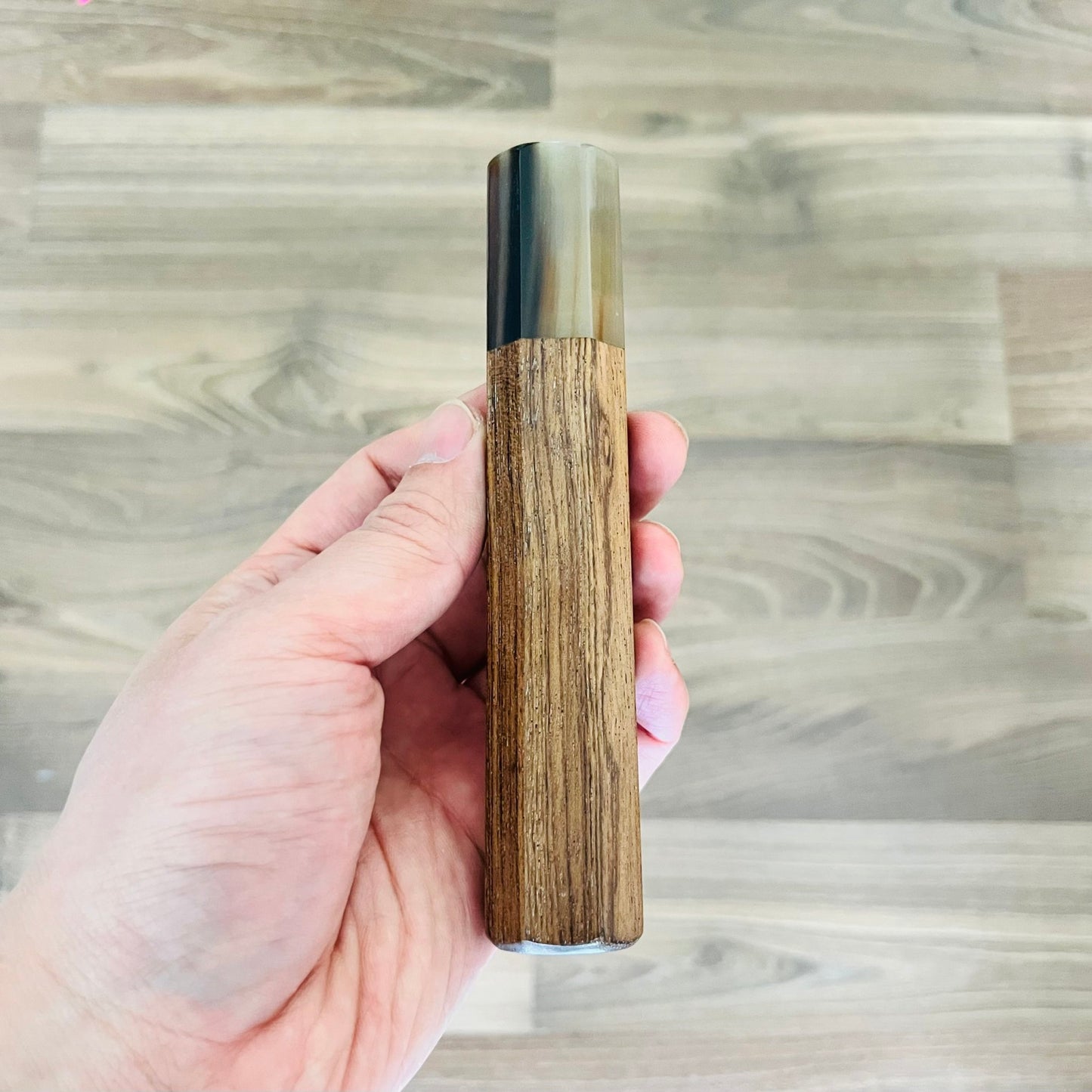 Honey Wood Wa Handle with Buffalo Horn Ferrule - Endcap