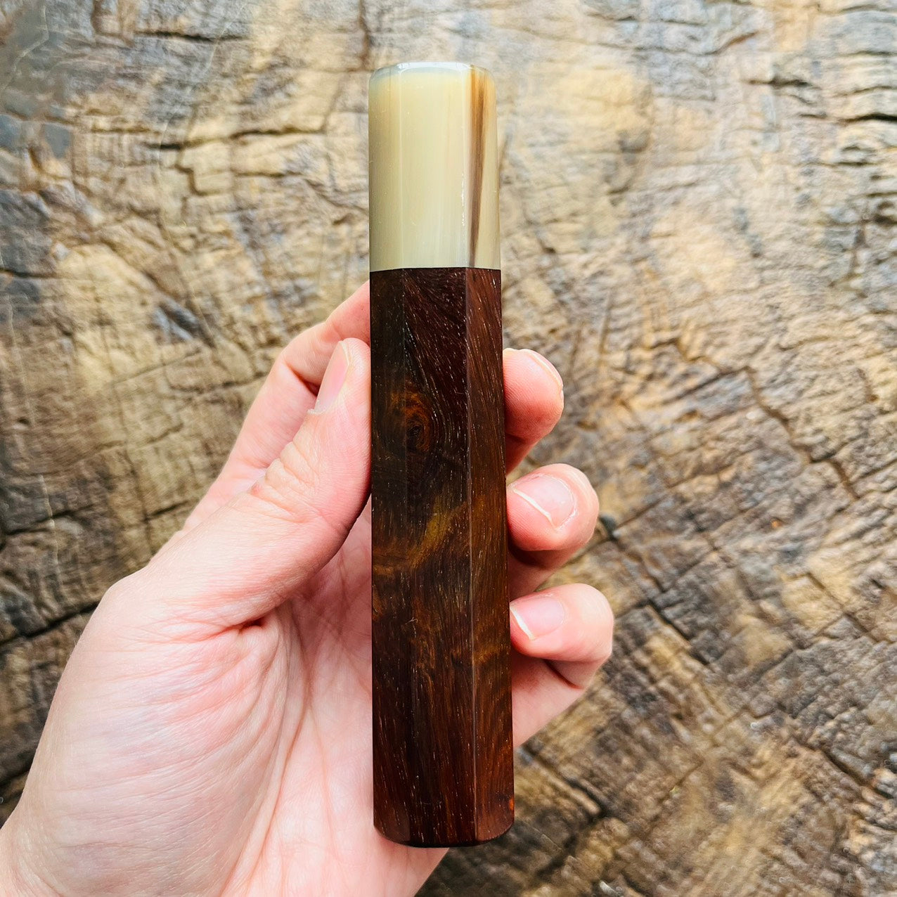 I- Rosewood Wa handle with white horn ferrule 135mm