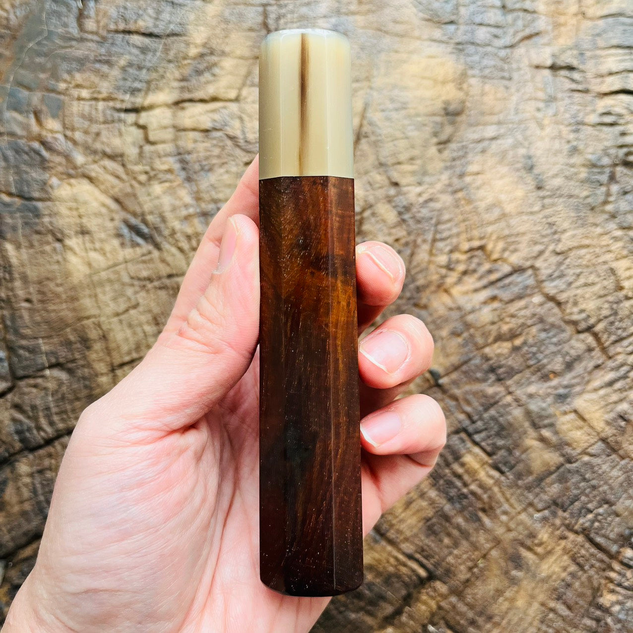I- Rosewood Wa handle with white horn ferrule 135mm