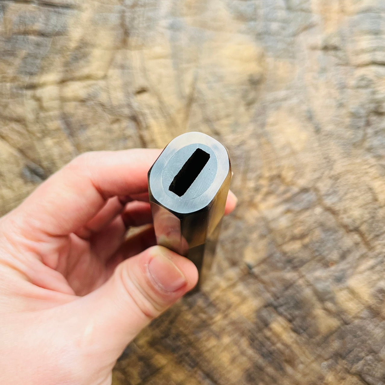 I- 3 Black red Siamese Rosewood Wa handle with white horn ferrule 145mm