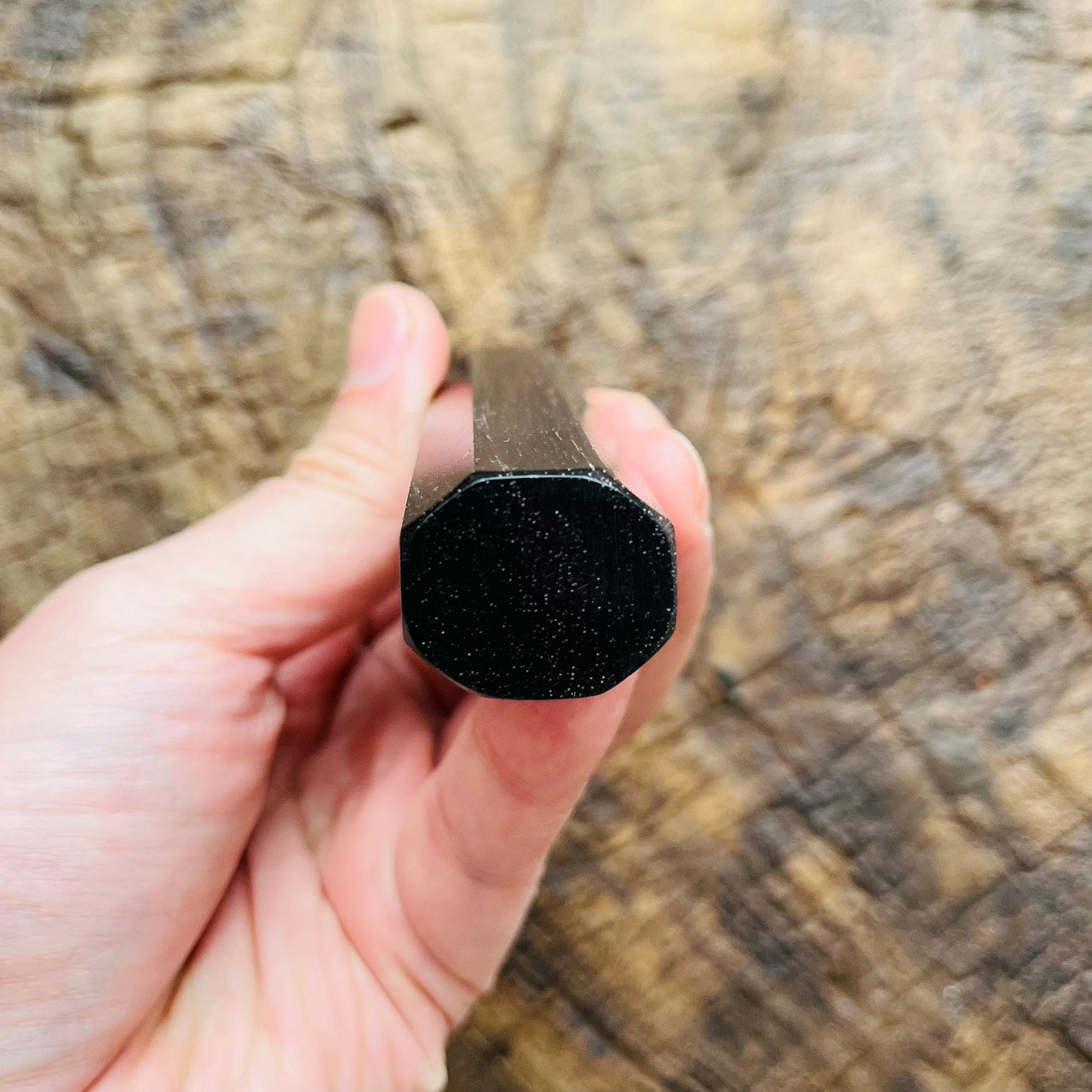 I-2 Siamese Rosewood Wa handle with marble horn ferrule 130mm for yana 180-210, Petty 150-180mm